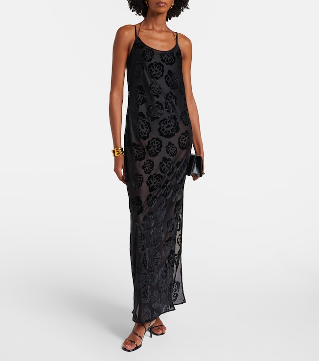 SIR. Vittoria embroidered sheer maxi dress