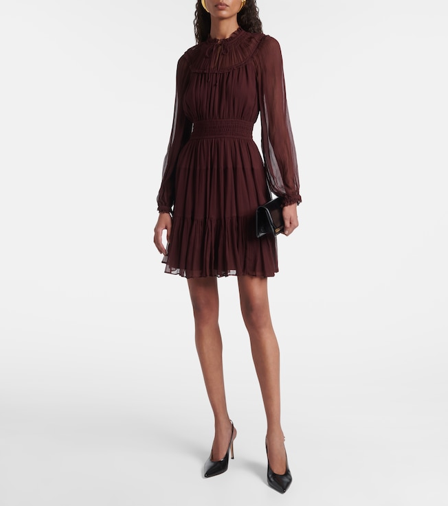 Ulla Johnson Ulla Johnson Ava tie-neck silk chiffon minidress
