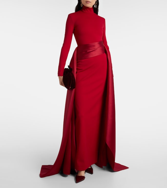 Solace London Olivia satin-trimmed gown