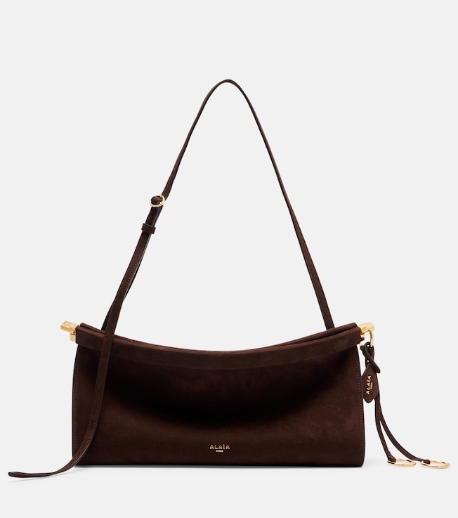 Alaïa Le Click East West Medium suede shoulder bag