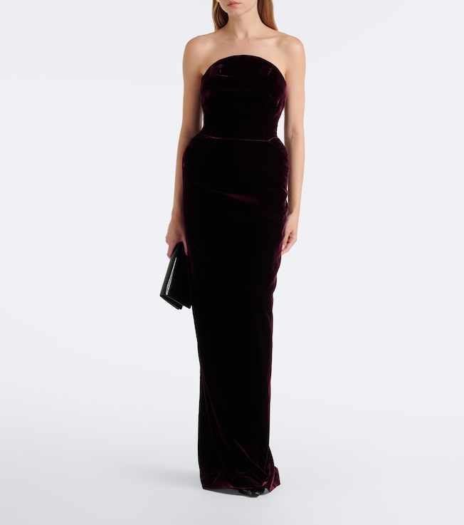 Mugler Velvet bustier gown