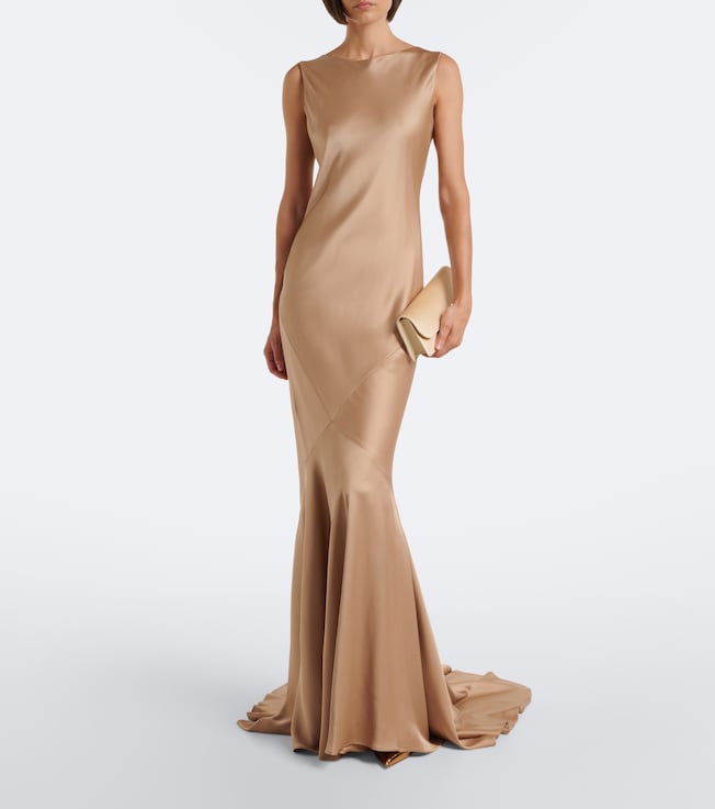 Max Mara Open-back satin maxi dress