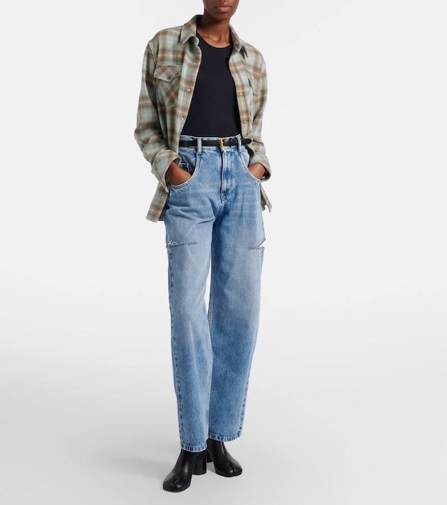 Maison Margiela Cutout high-rise wide-leg jeans