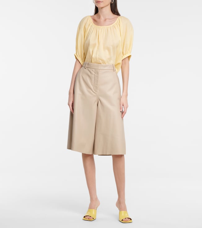 JOSEPH Teresa leather Bermuda shorts