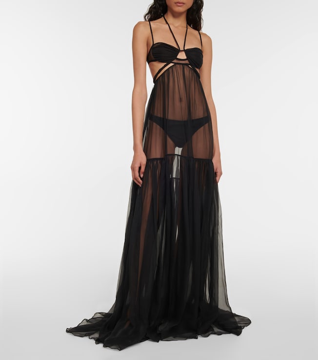 Nensi Dojaka Cutout silk maxi dress