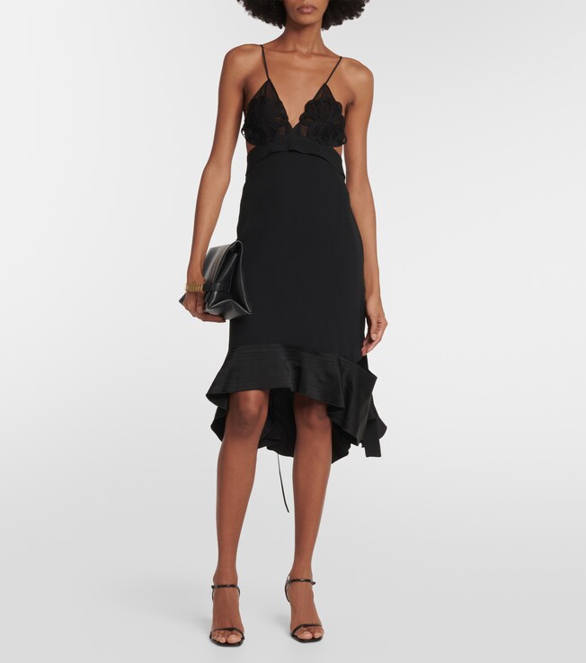Victoria Beckham Ruffle-trimmed midi dress