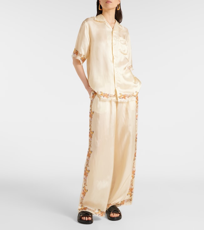 Marni Printed satin straight pants