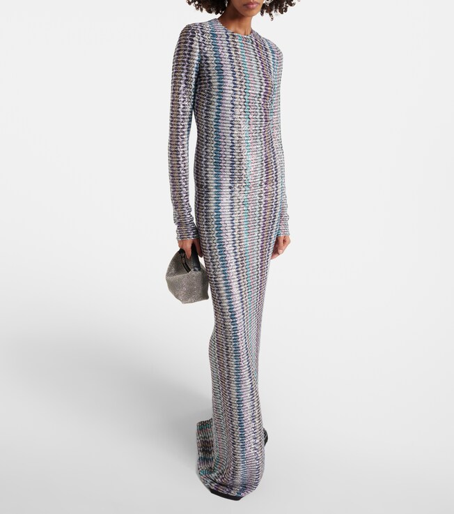 Missoni Zig Zag sequined maxi dress