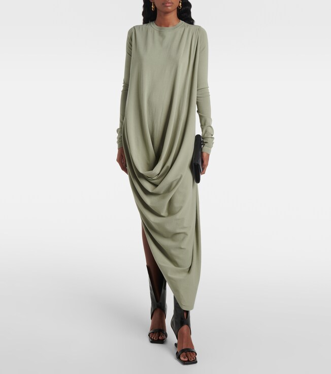 Rick Owens Twisted draped jersey maxi dress
