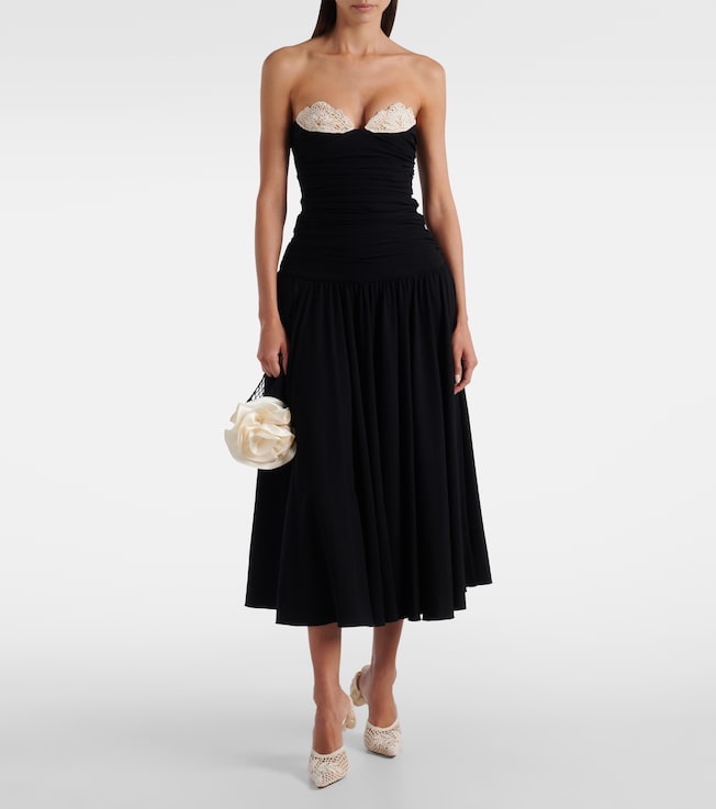 Magda Butrym Crochet-trimmed jersey cocktail dress