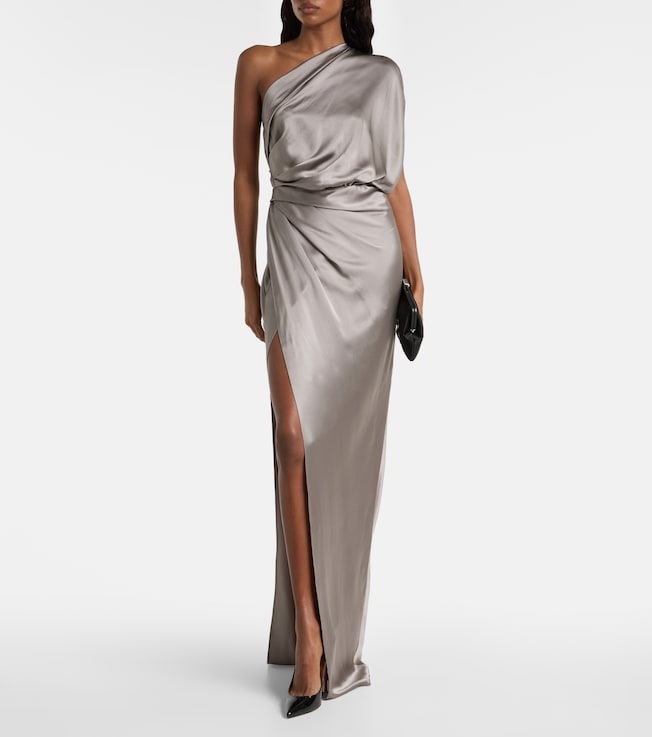 The Sei Draped silk satin gown
