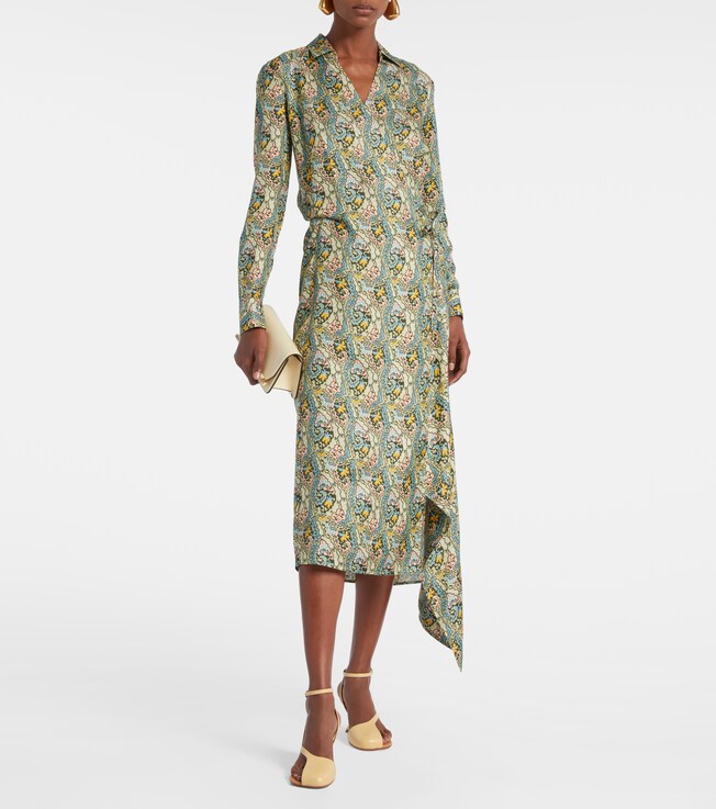 Tory Burch Paisley silk satin wrap dress