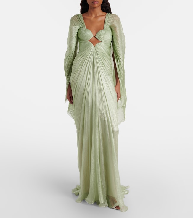 Maria Lucia Hohan Cassandra caped silk muslin gown