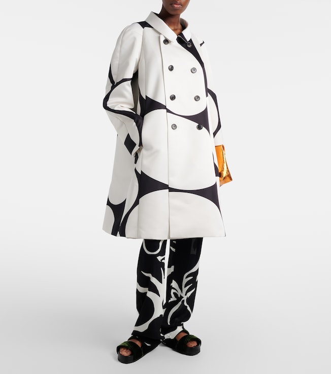 Dries Van Noten Polka-dot double-breasted satin coat