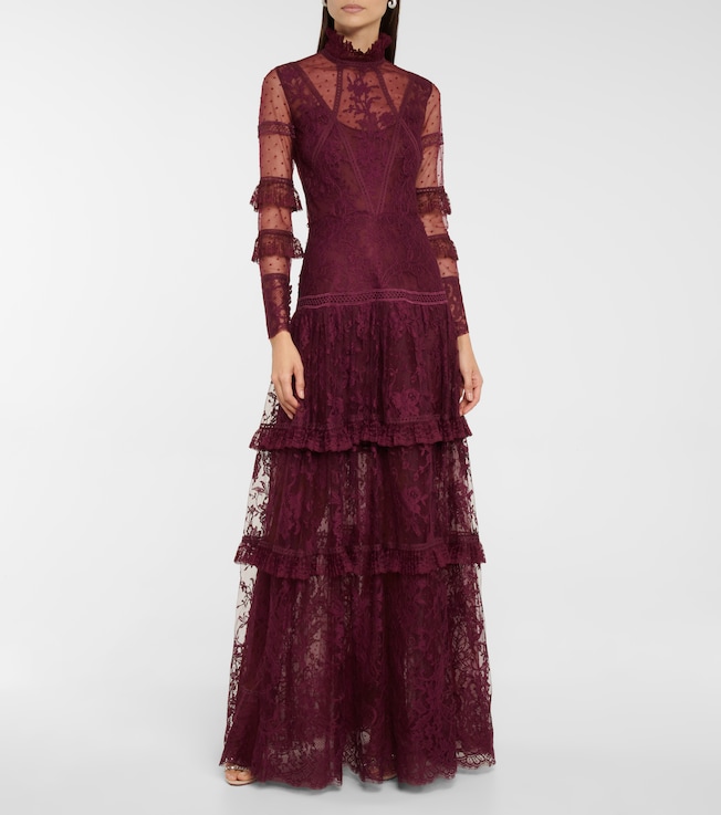 Costarellos Anastasia French tulle and lace gown