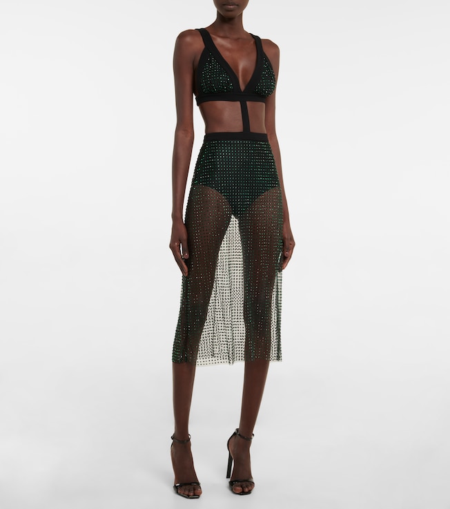 CHRISTOPHER KANE Embellished tulle midi dress