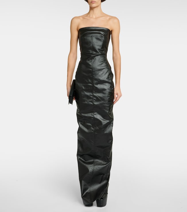 Rick Owens Bustier-detail denim gown