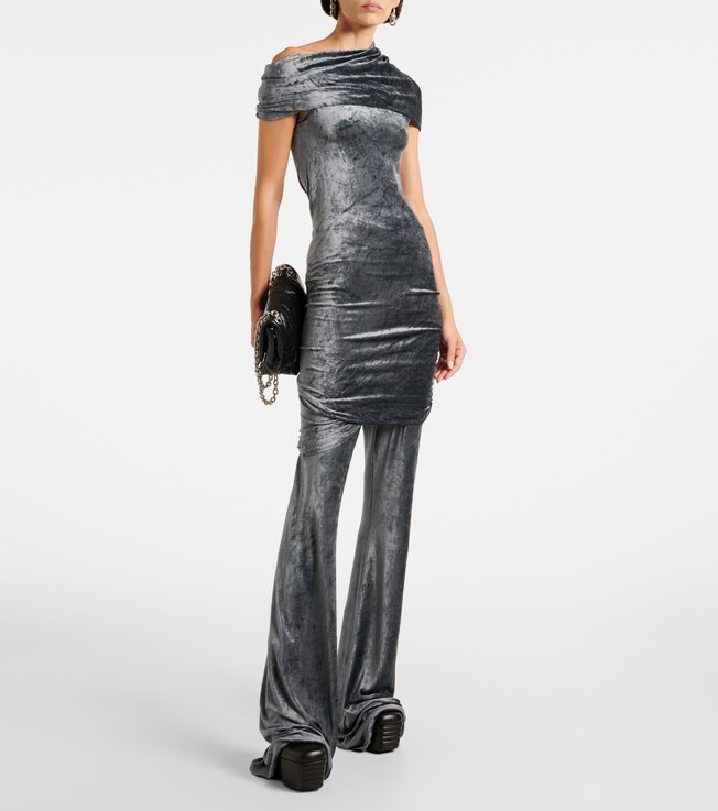 Rick Owens Lola draped velvet minidress
