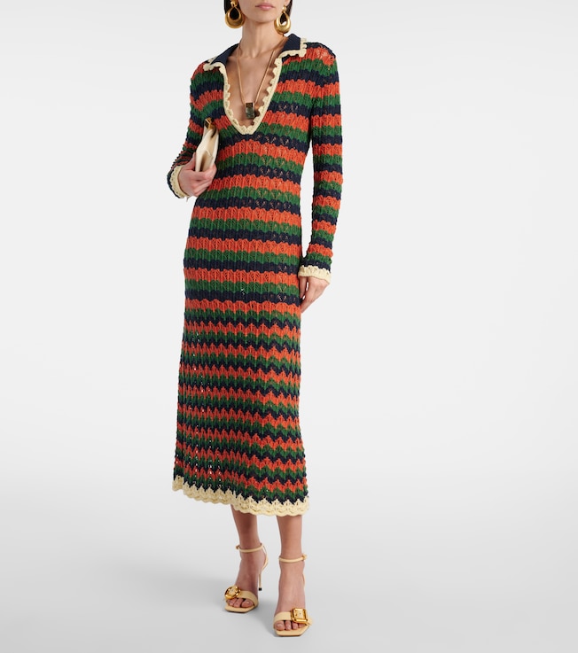 La DoubleJ Perry crochet cotton polo dress