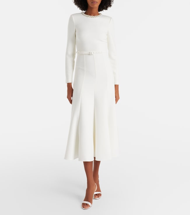 Roland Mouret Crystal-embellished crêpe cocktail dress