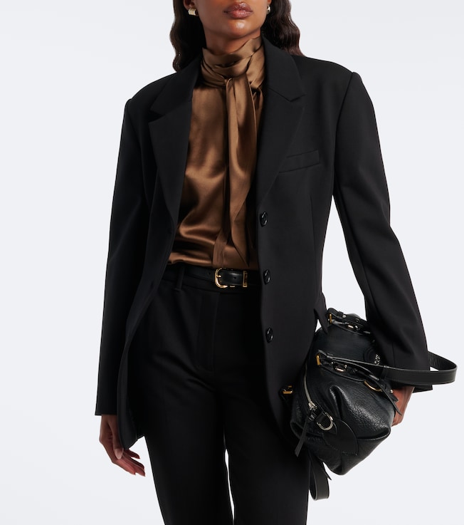Dorothee Schumacher Sense of Shine tie-neck silk-blend satin top