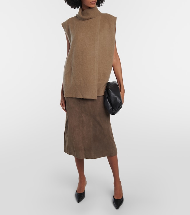 JOSEPH Sacha suede midi skirt