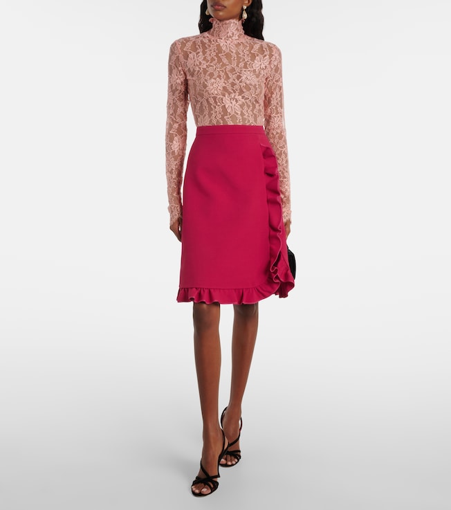 Valentino Crepe Couture ruffled miniskirt 