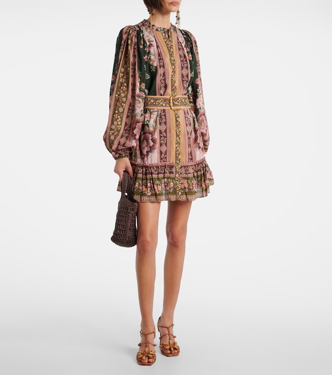 FARM Rio Floral cotton-blend minidress