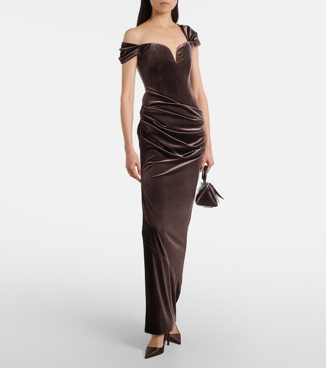 Alex Perry Draped velvet gown