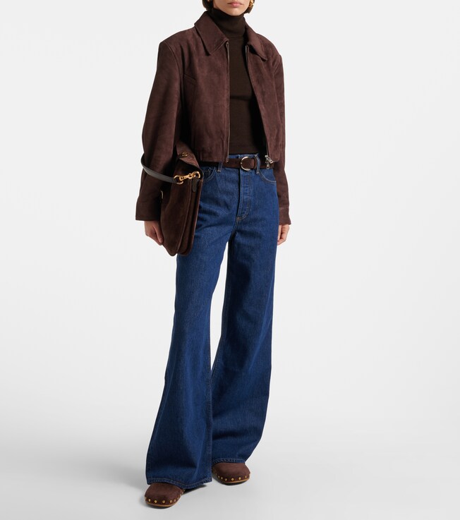 Agolde Nahla cropped suede jacket