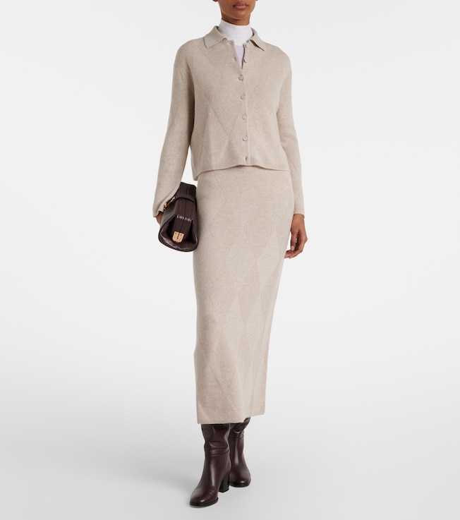 Max Mara Bombo argyle cashmere cardigan