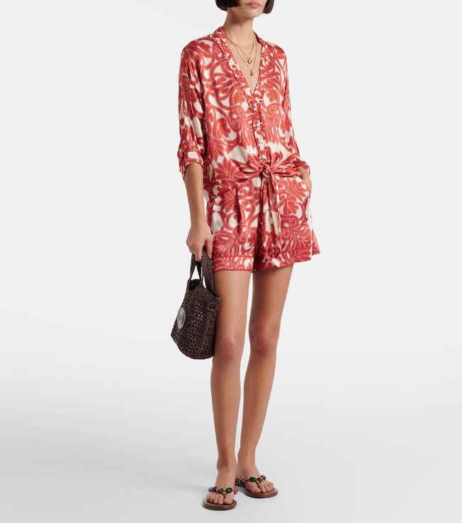 Poupette St Barth Isabelle printed high-rise shorts