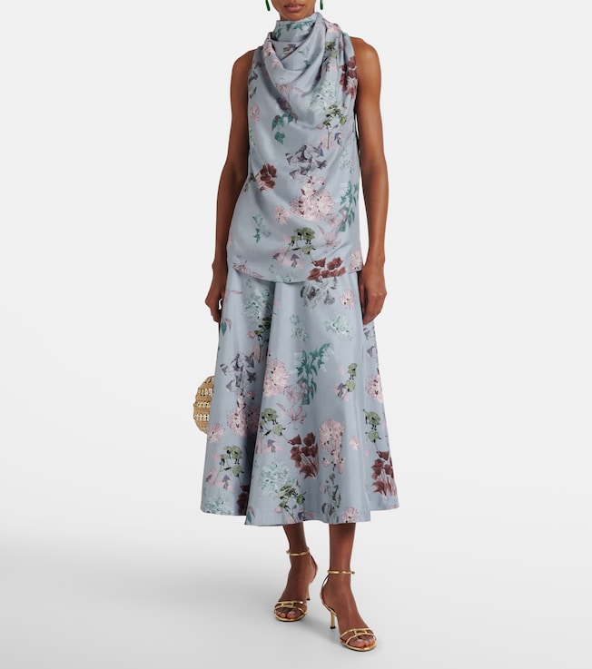 Altuzarra Sleary floral draped silk top