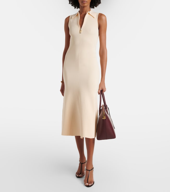 Victoria Beckham Mira ribbed-knit midi dress