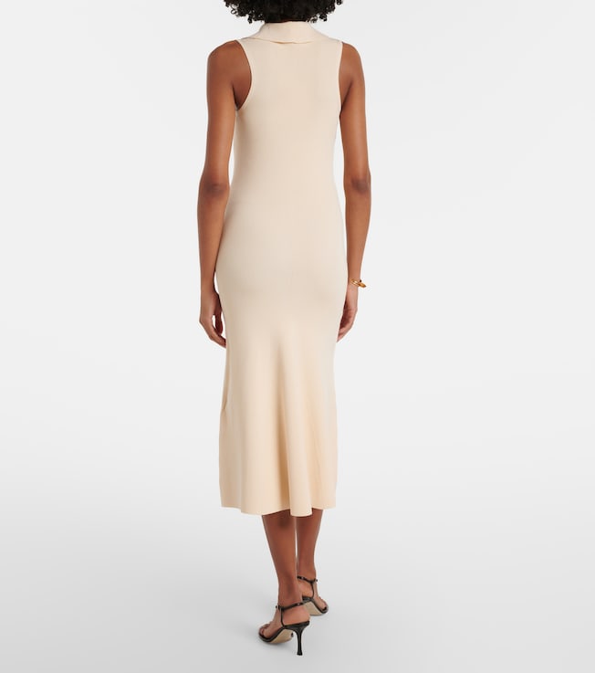  Victoria Beckham Mira ribbed-knit midi dress