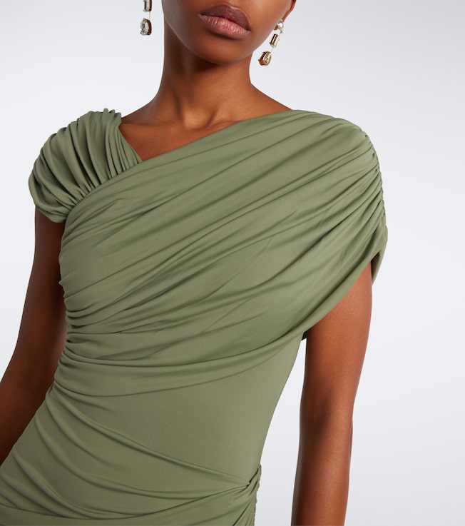 DE LA VALI De La Vali Hela asymmetric ruched jersey mididress