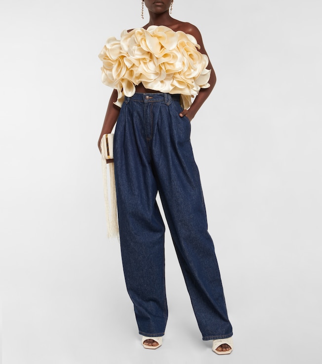 Magda Butrym Silk ruffle corset top