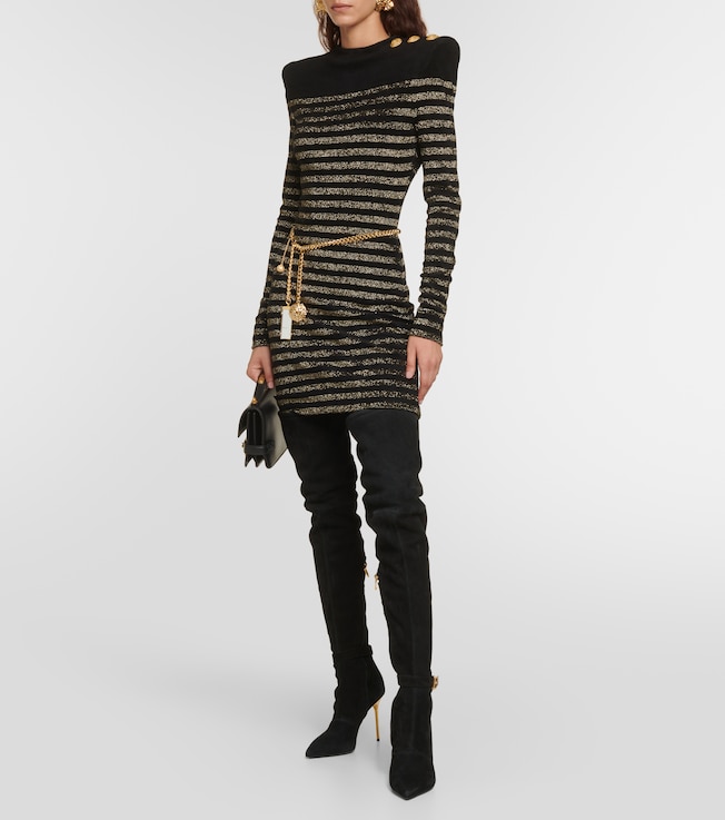 Balmain Lurex® striped minidress