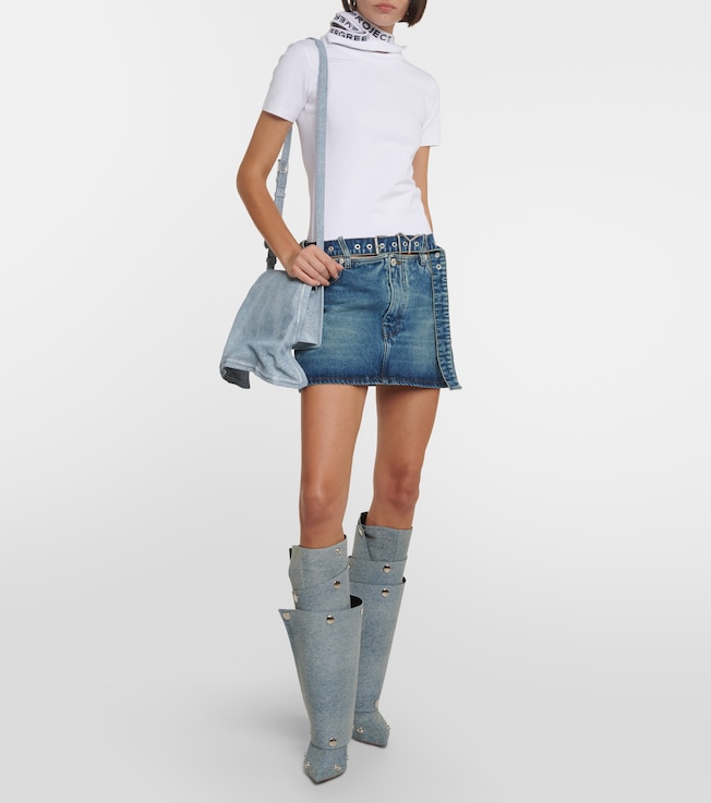 Y/Project Y Belt denim miniskirt