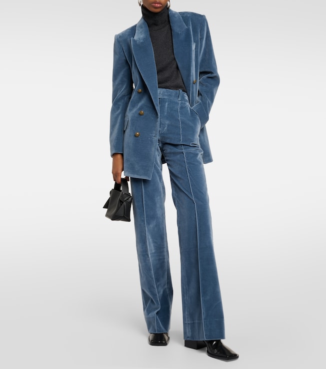 FRAME The Slim Stacked velvet pants