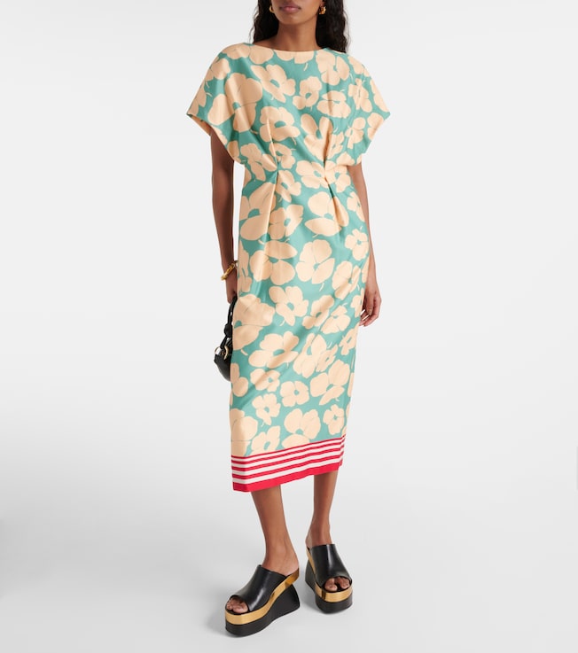 Dries Van Noten Floral satin midi dress