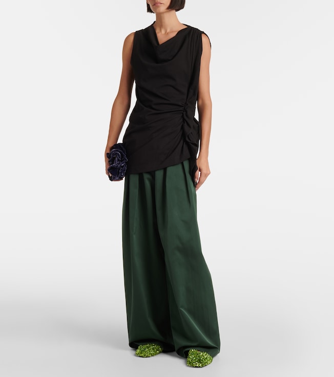 Dries Van Noten Draped cotton jersey top