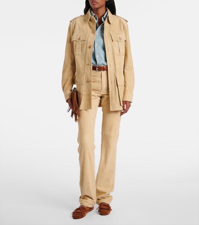 Ralph Lauren Collection Scottie low-rise leather straight pants