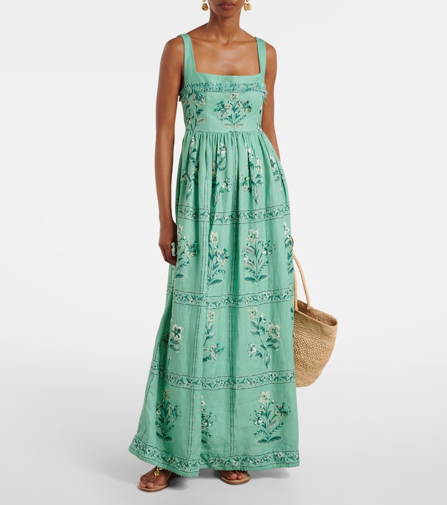 Agua by Agua Bendita Barbara embroidered linen maxi dress