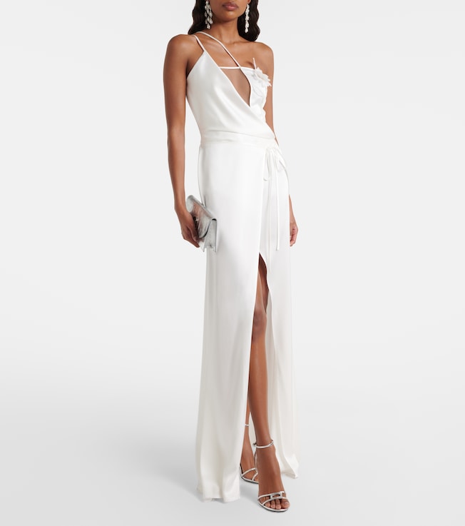 David Koma Floral-appliqué gown