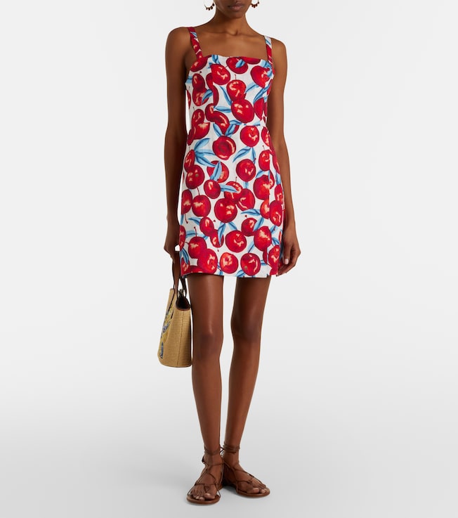 FARM Rio Printed linen minidress