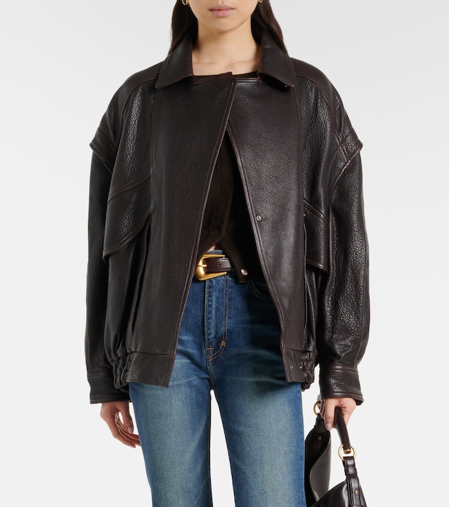 NOUR HAMMOUR Micah leather bomber jacket