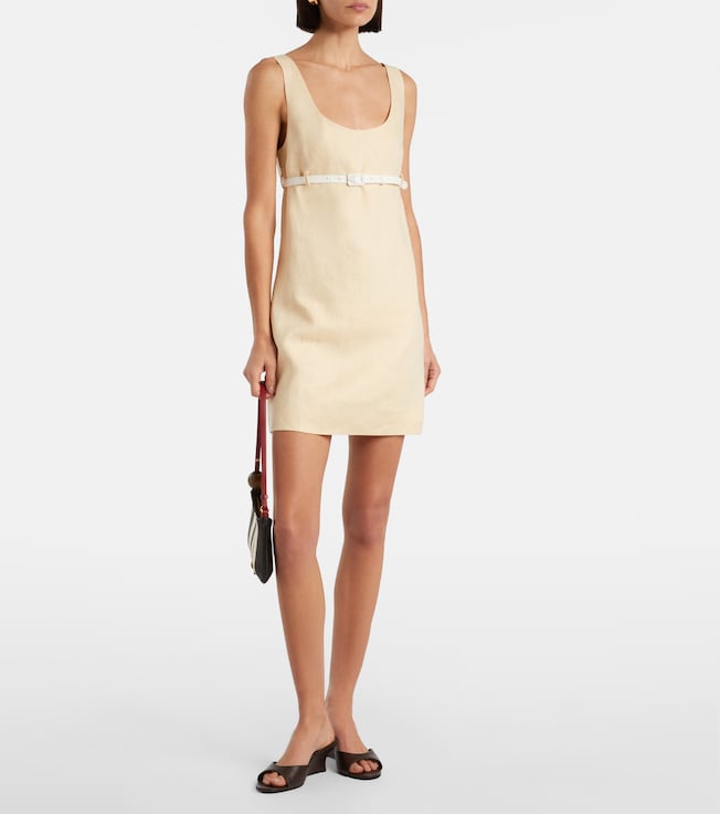 POSSE Pamela belted linen minidress