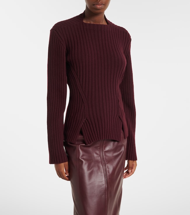 Victoria Beckham Ribbed-knit wool and cashmere sweater