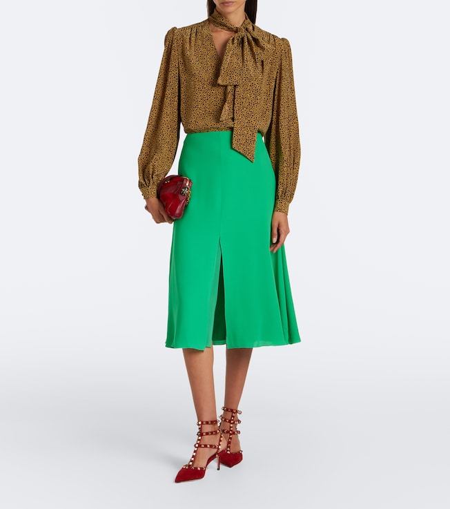 Valentino Silk georgette midi skirt